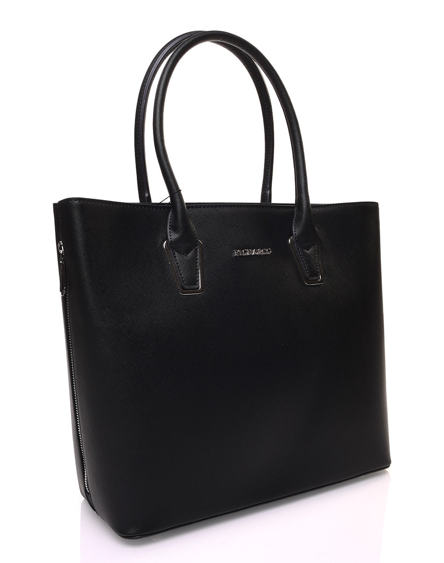 Sac à main noir à fermetures éclaires
