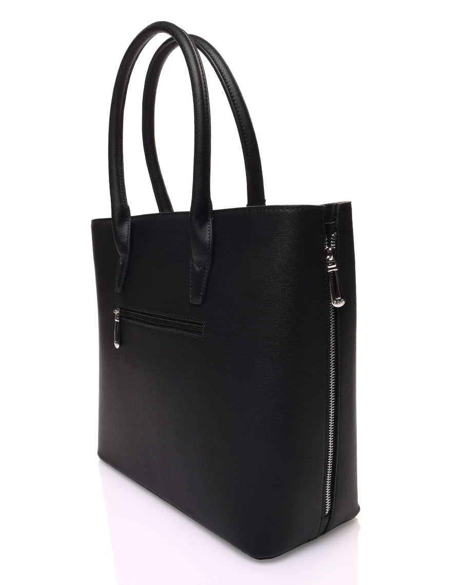 Sac à main noir à fermetures éclaires