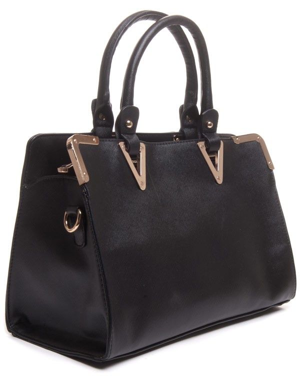 Sac à main noir rectangulaire Flora&Co