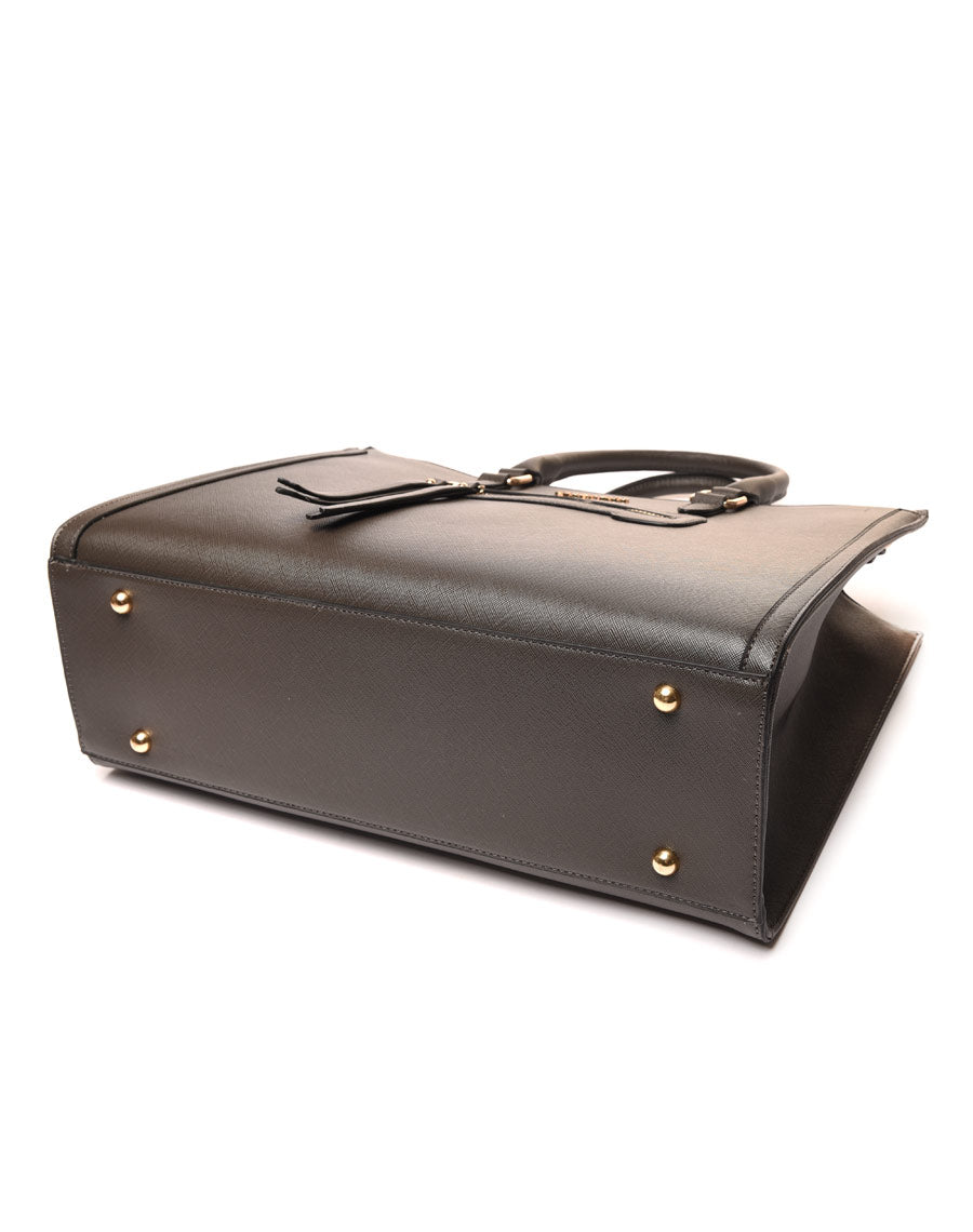 Sac à main poche zippée gris anthracite