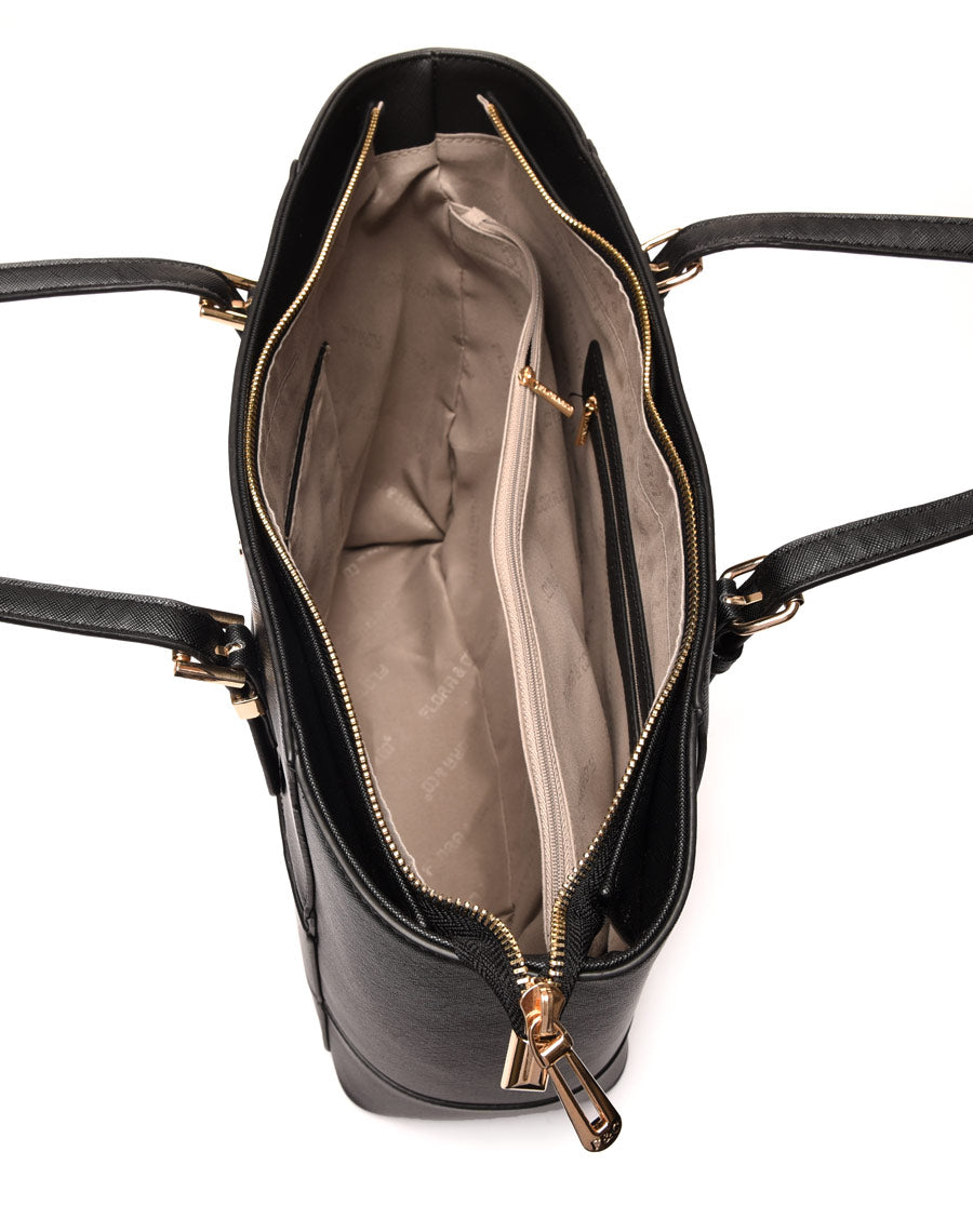 Sac à main à poche zippée noir