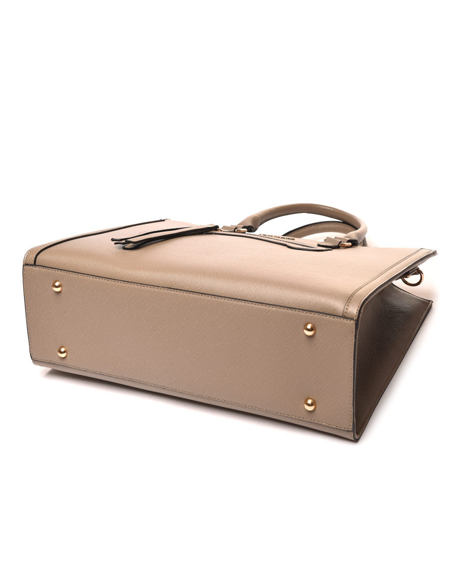 Sac à main poche zippée taupe