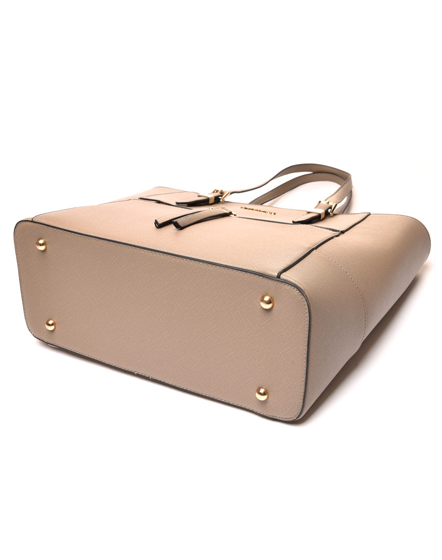 Sac à main à poche zippée taupe