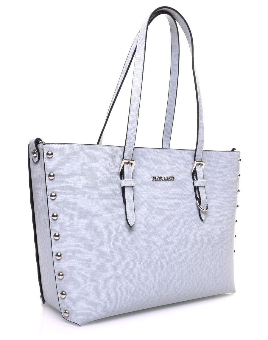 Sac à main quadrillé bleu clair