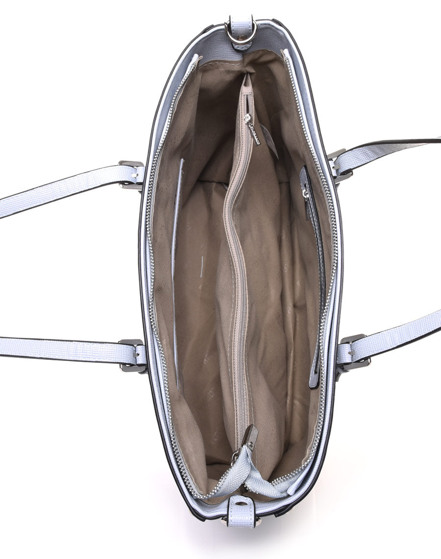 Sac à main quadrillé bleu clair