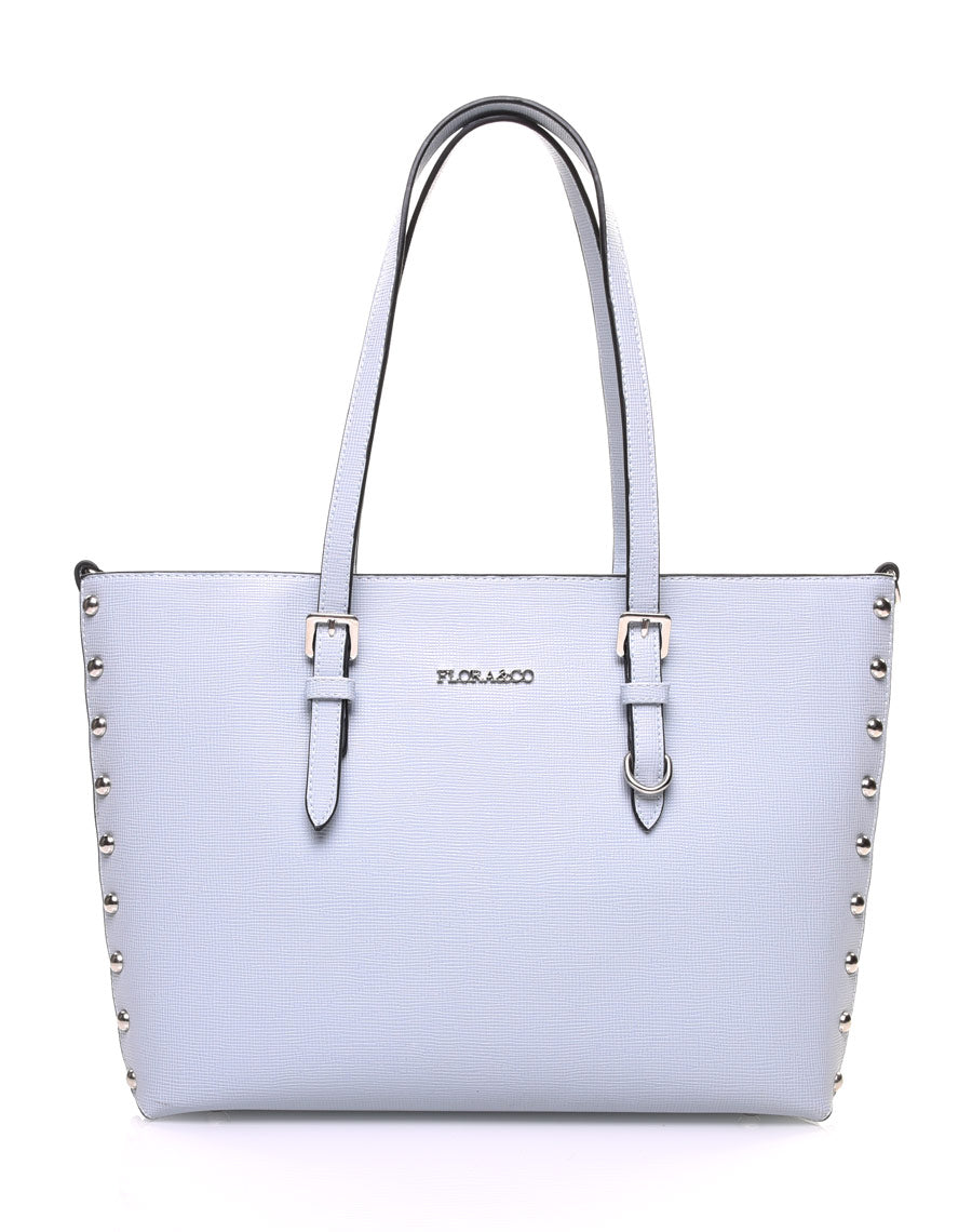 Sac à main quadrillé bleu clair