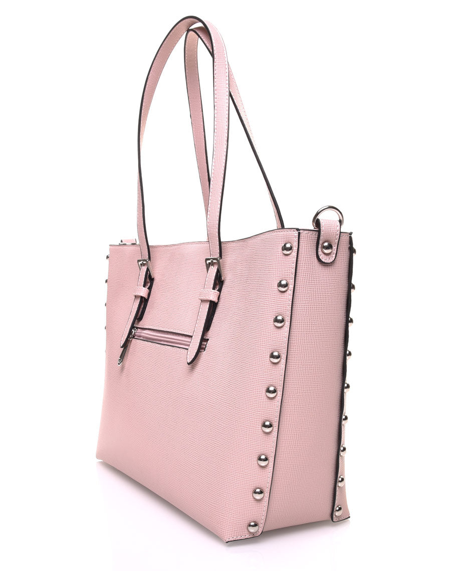 Sac à main quadrillé rose pale