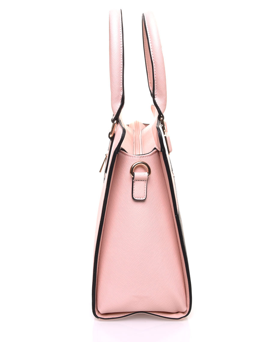 Sac à main rose blanc et noir
