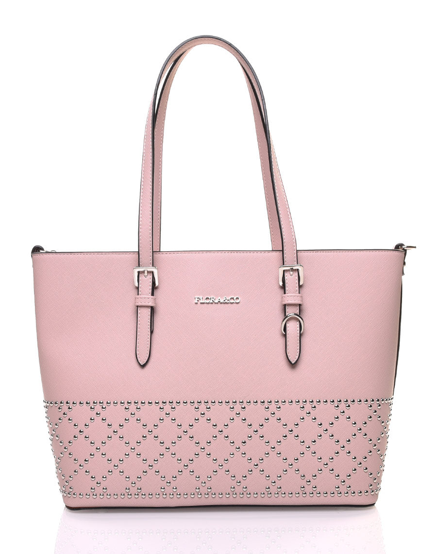 Sac à main rose pale clouté