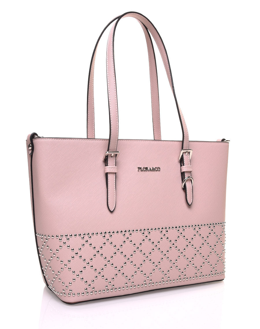 Sac à main rose pale clouté