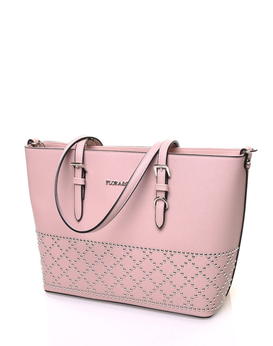 Sac à main rose pale clouté