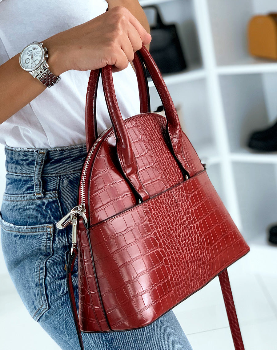 Sac à main rouge arrondi