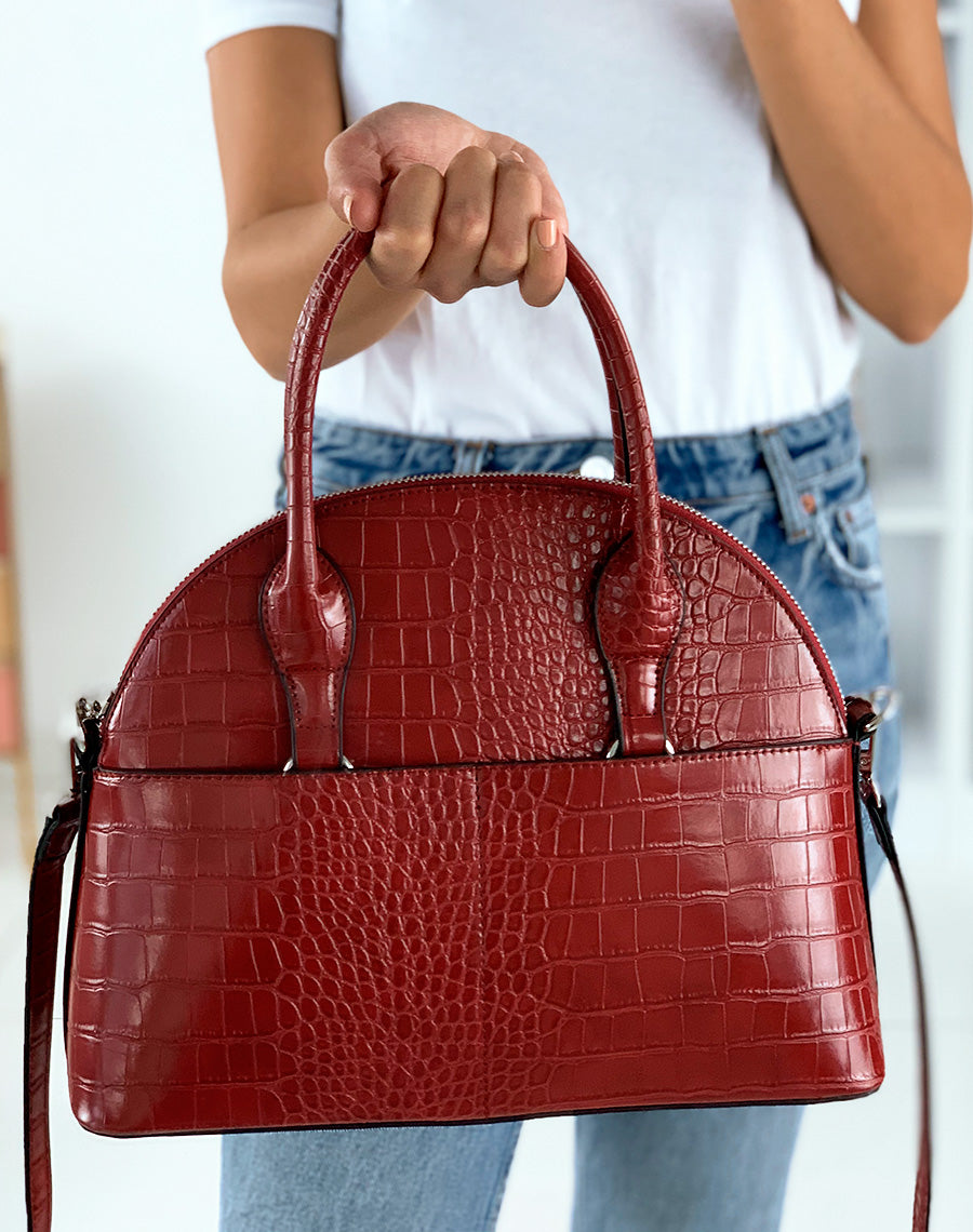 Sac à main rouge arrondi