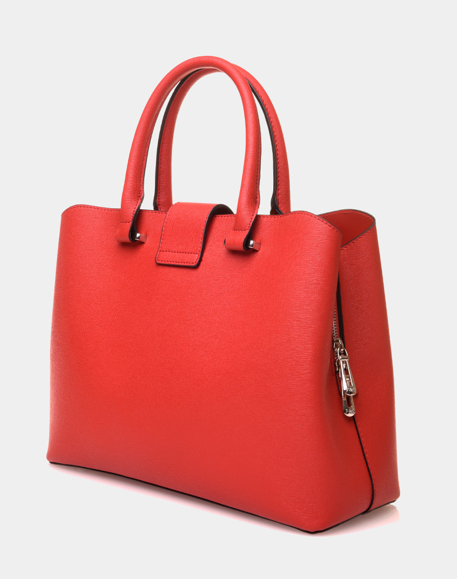 Sac à main rouge à lanière aimante