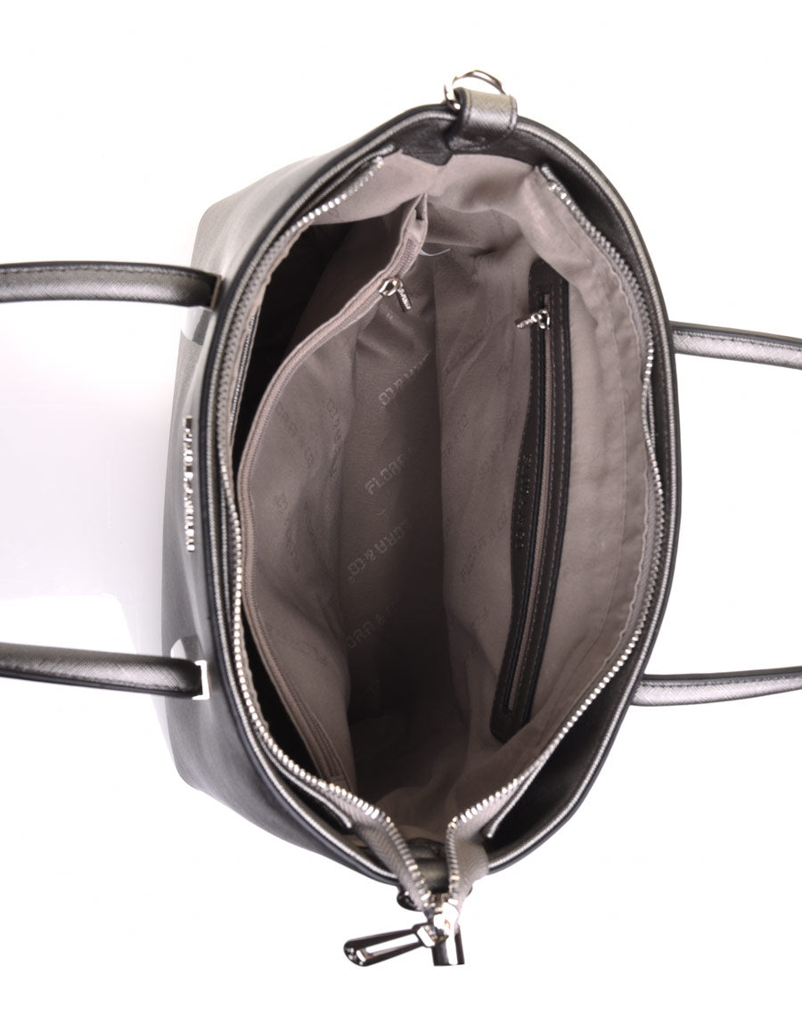 Sac à main taille moyenne gris métallisé