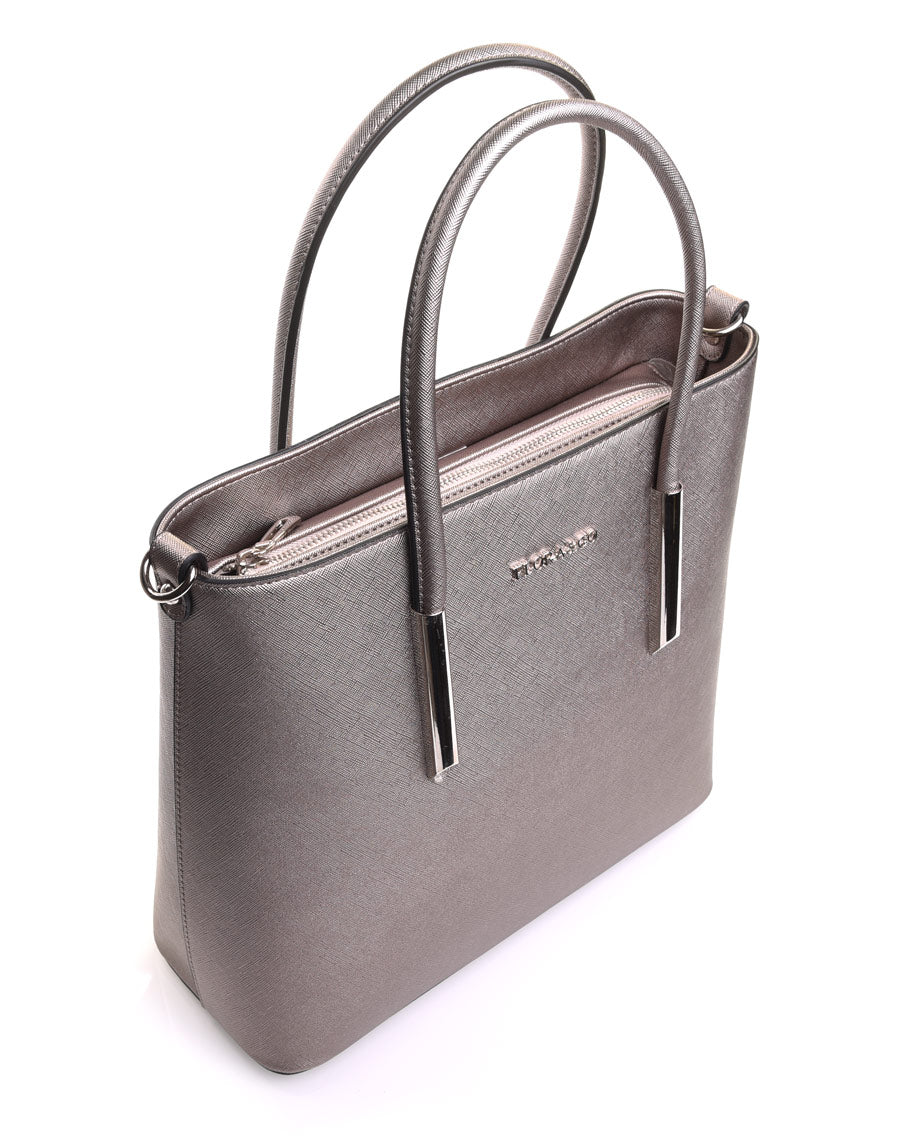 Sac à main taille moyenne taupe métallisé