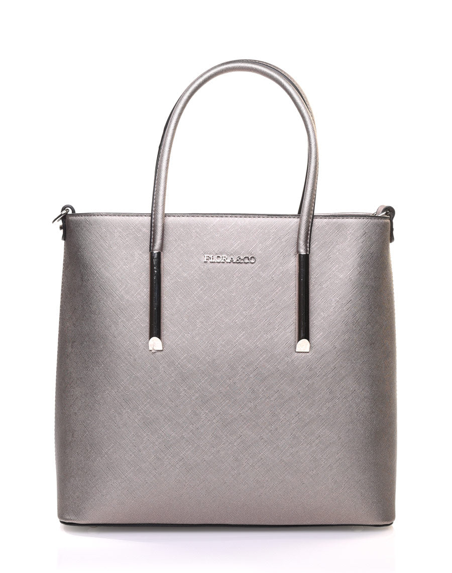 Sac à main taille moyenne taupe métallisé