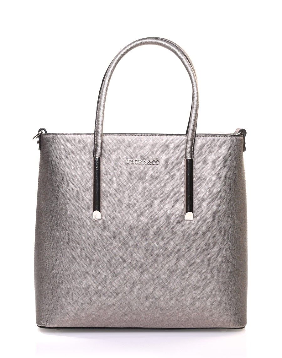 Sac à main taille moyenne taupe métallisé