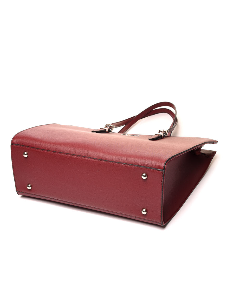 Sac à main trapèze bordeaux