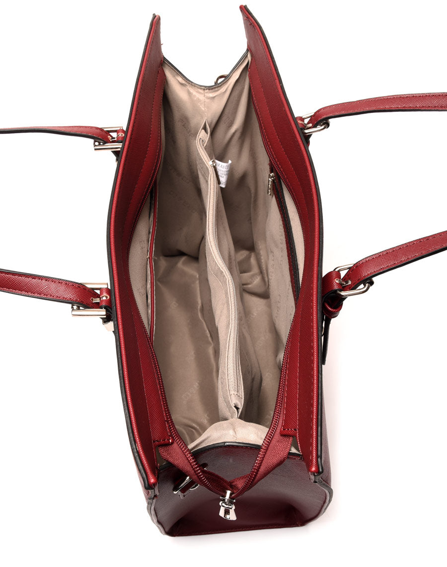 Sac à main trapèze bordeaux