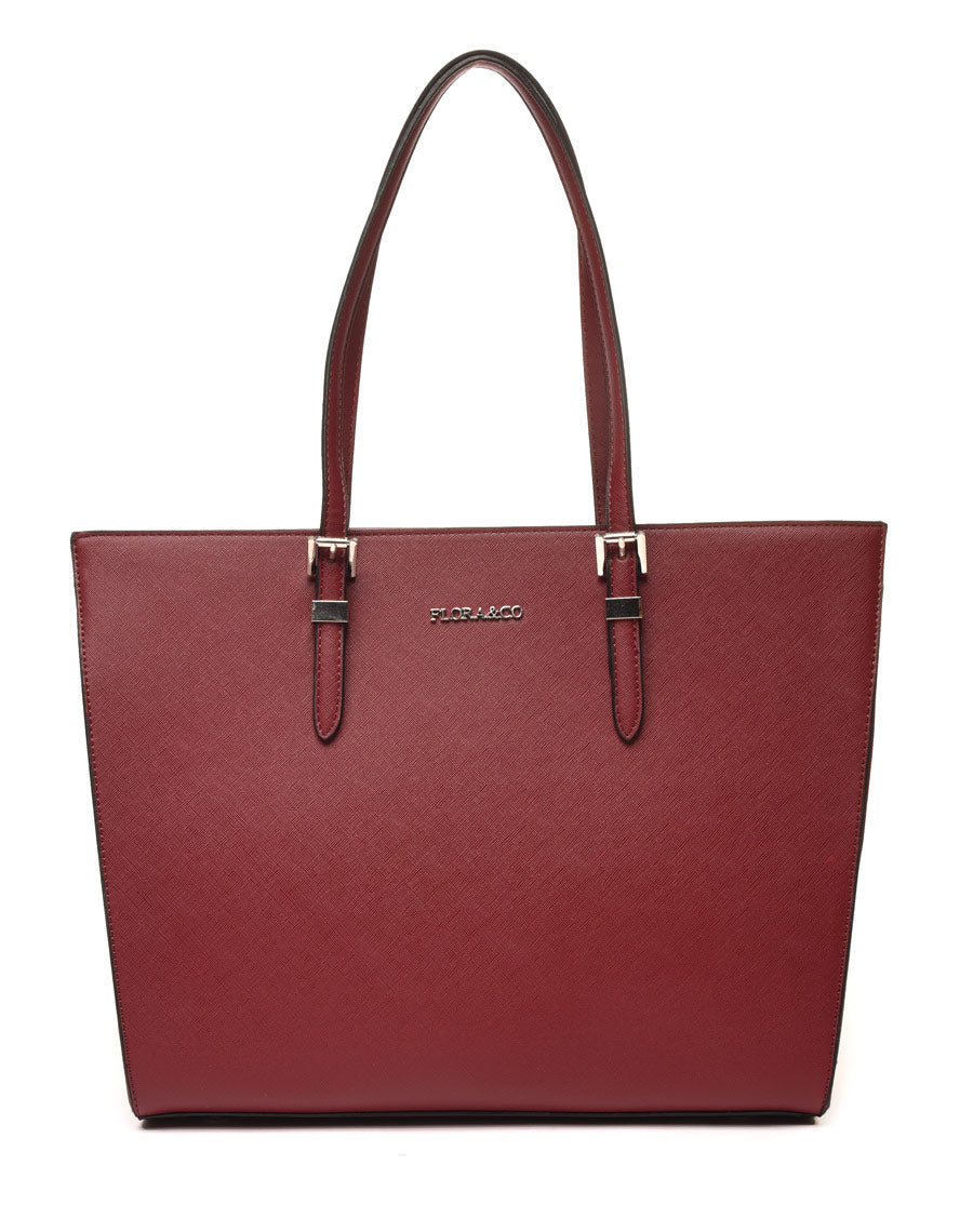 Sac à main trapèze bordeaux