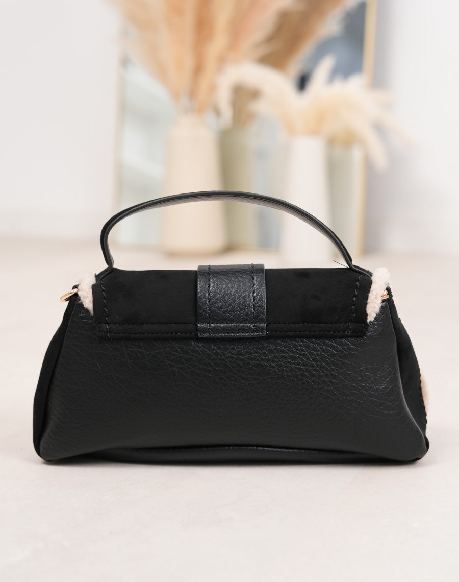 Sac à main trapèze noir