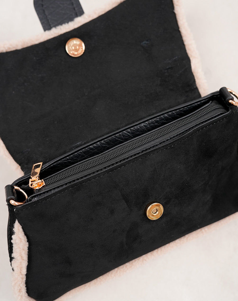 Sac à main trapèze noir