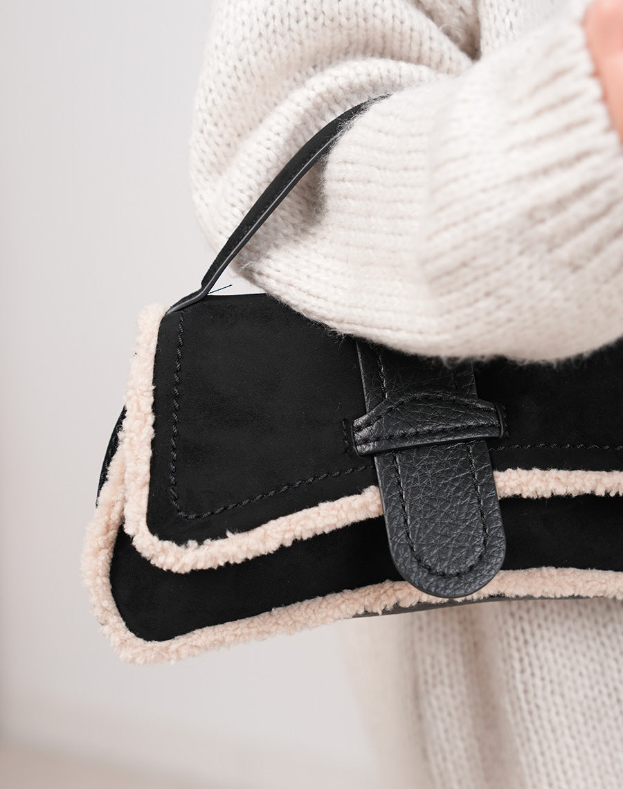 Sac à main trapèze noir