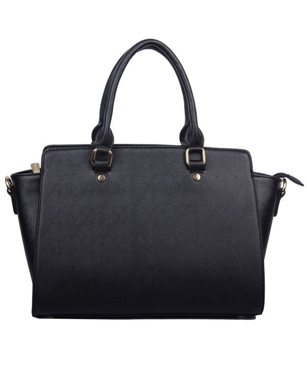 Sac à main trapèze noir