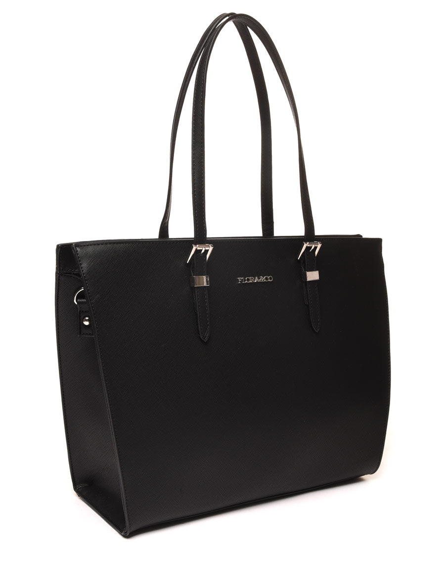 Sac à main trapèze noir