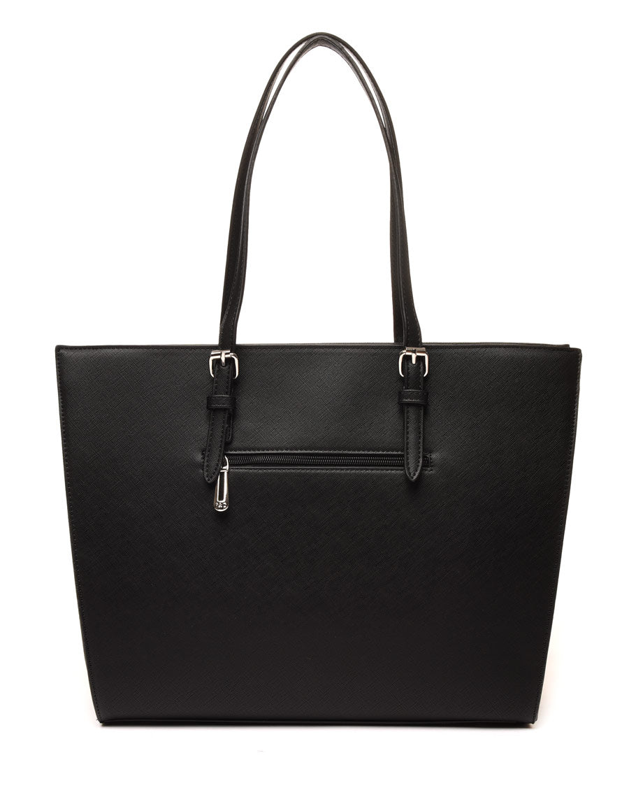 Sac à main trapèze noir