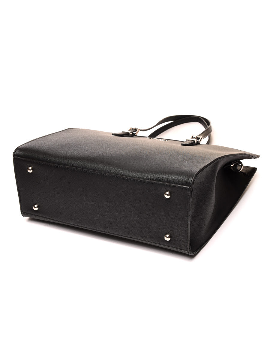 Sac à main trapèze noir