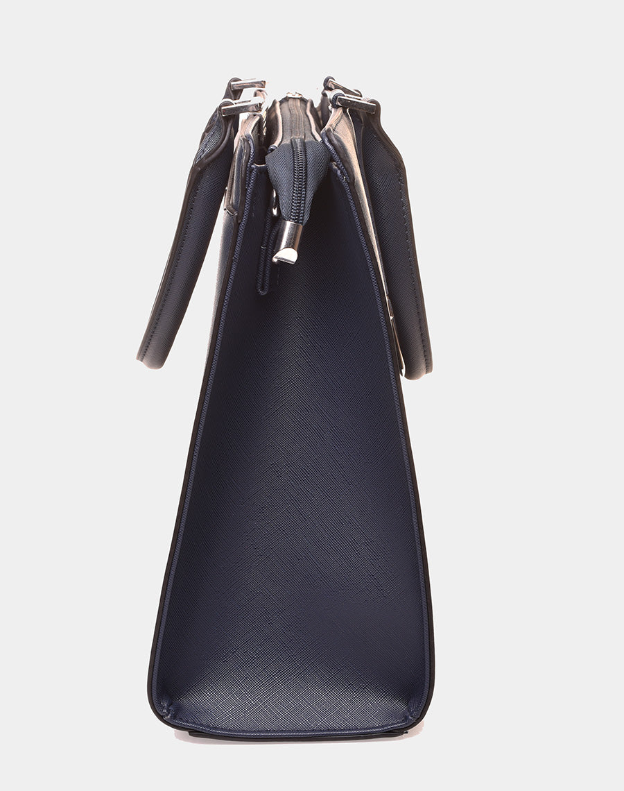 Sac à main type cabas bleu