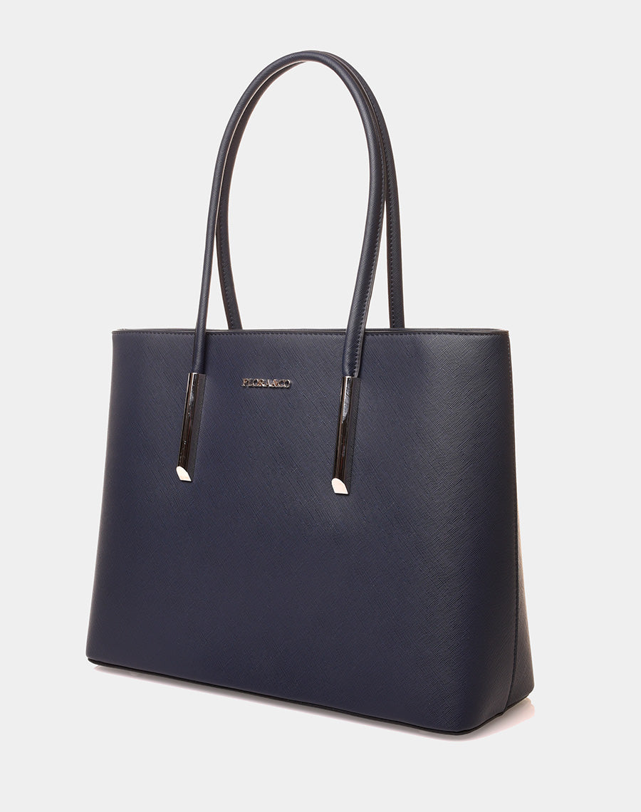 Sac à main type cabas bleu