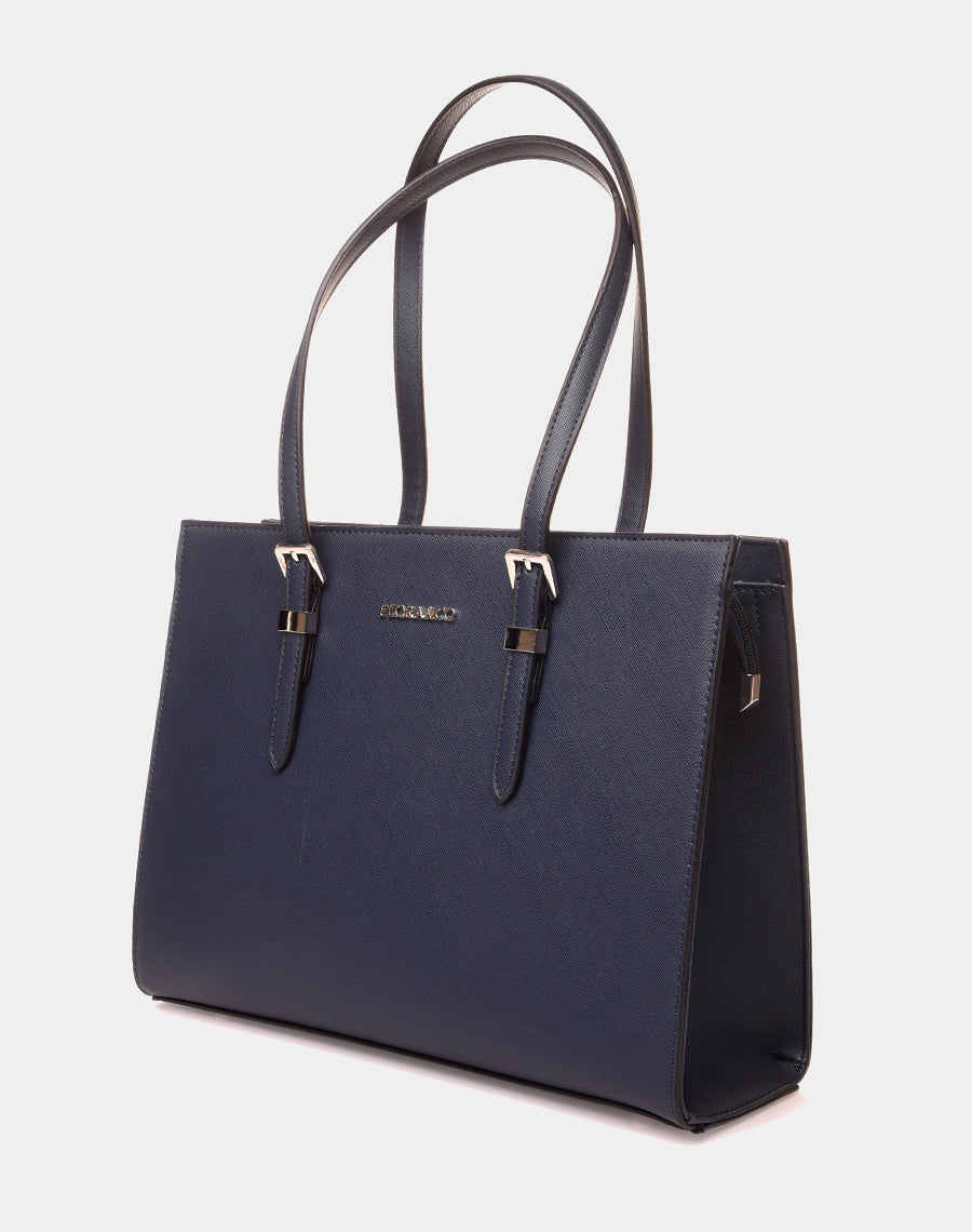 Sac à main type cabas bleu