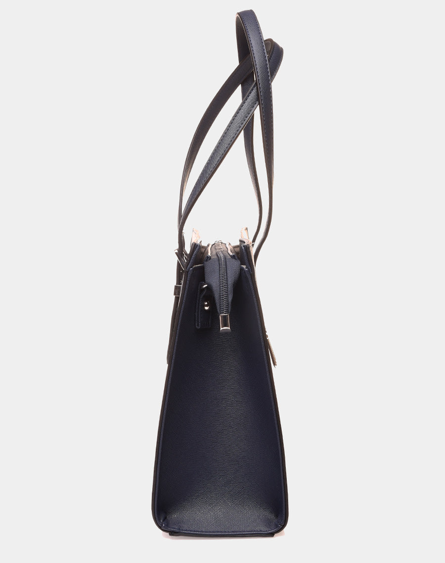 Sac à main type cabas bleu