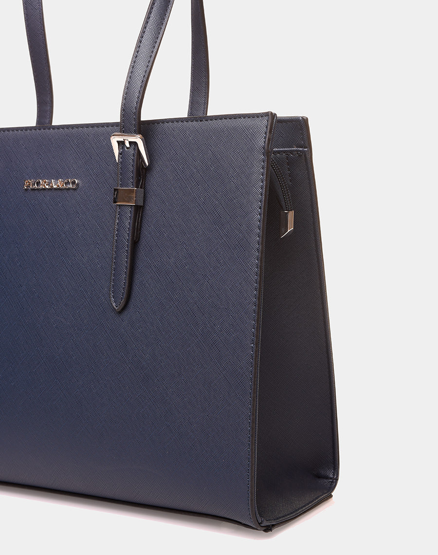 Sac à main type cabas bleu