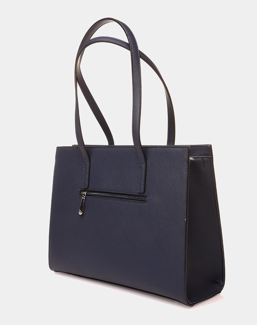 Sac à main type cabas bleu