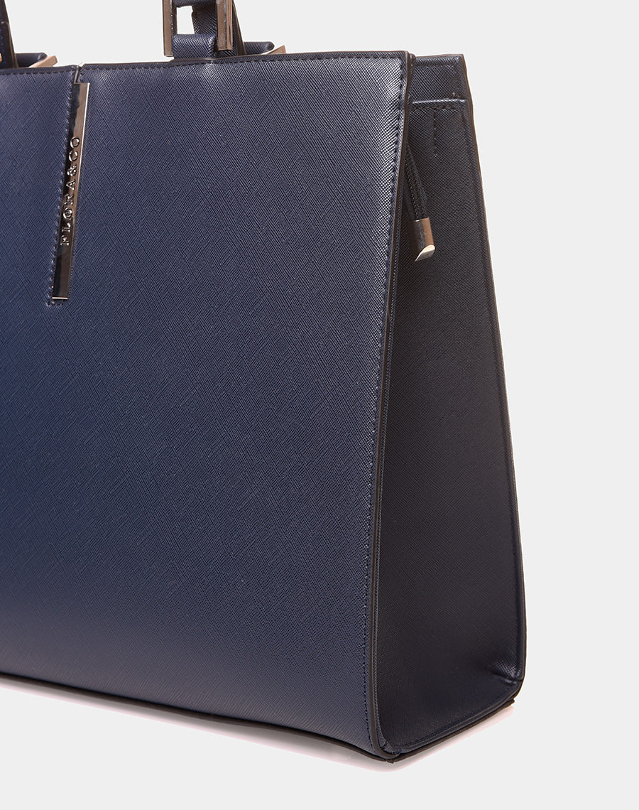 Sac à main type cabas bleu