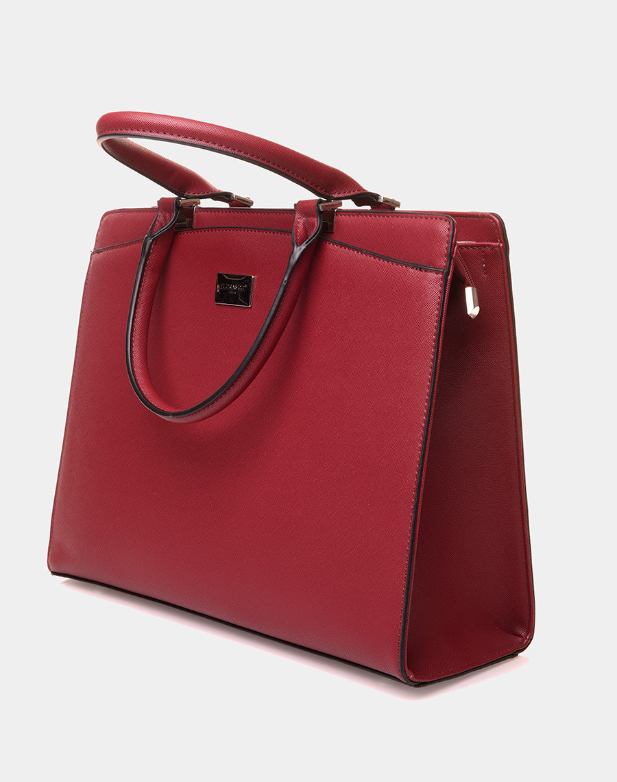Sac à main type cabas bordeaux