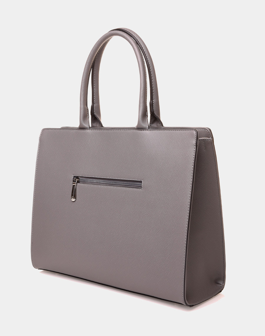 Sac à main type cabas gris