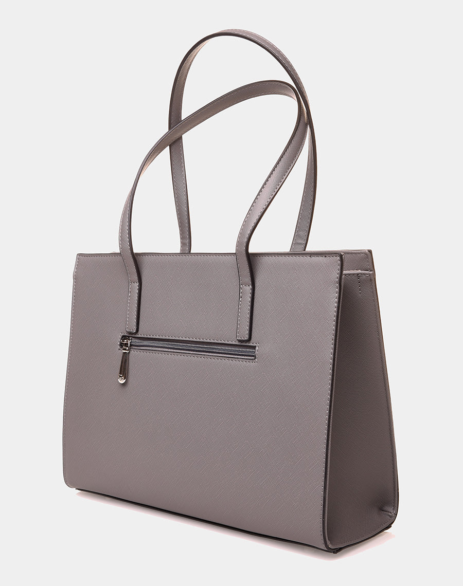 Sac à main type cabas gris