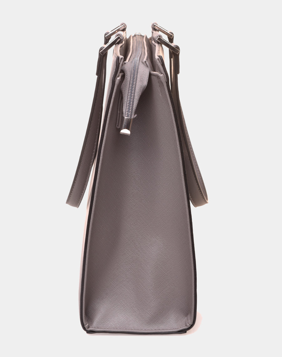 Sac à main type cabas gris