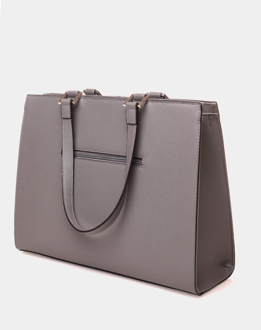 Sac à main type cabas gris