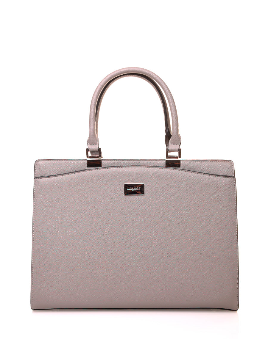 Sac à main type cabas gris souris