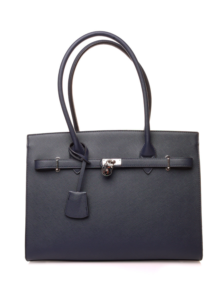 Sac à main type cabas élégant bleu