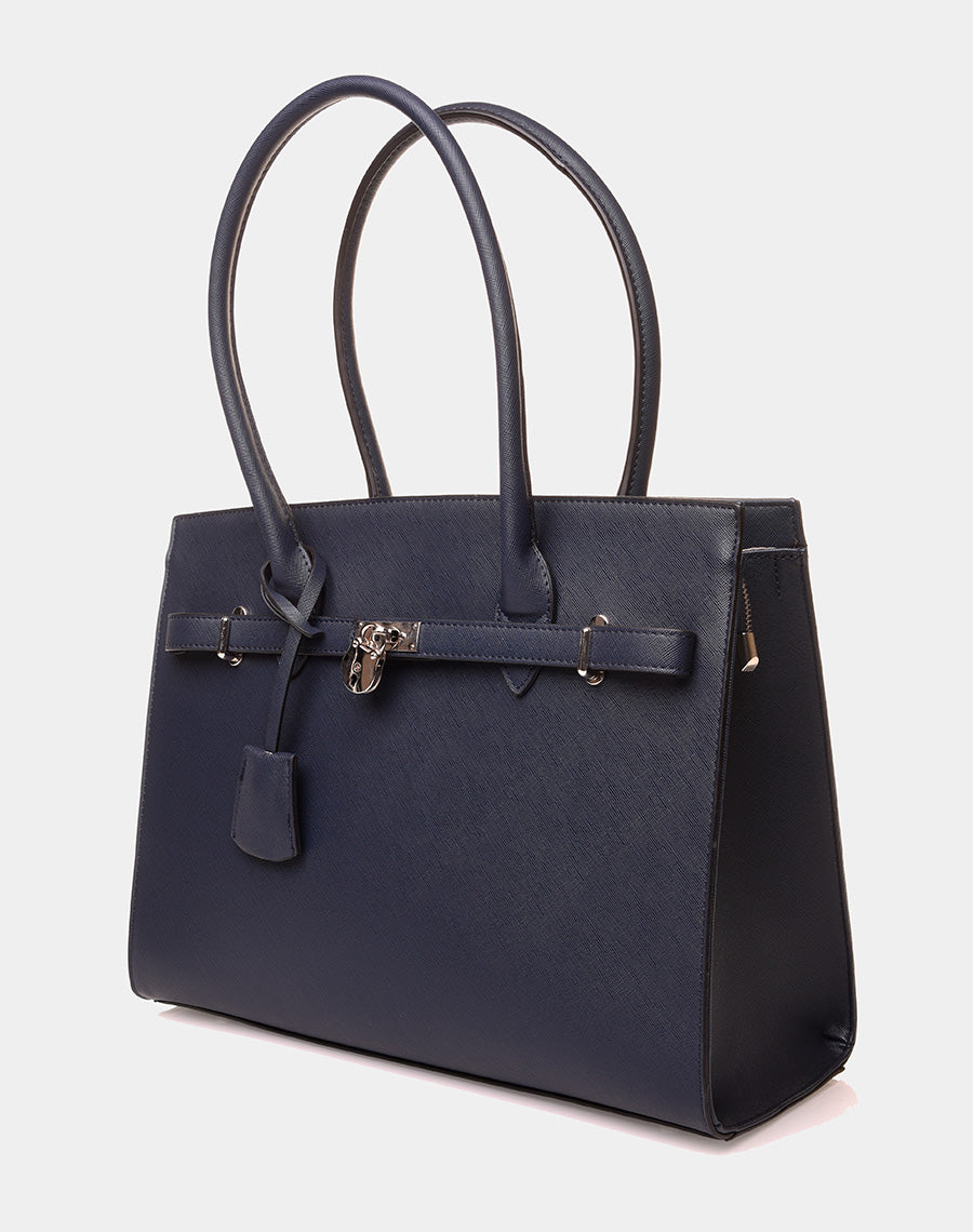 Sac à main type cabas élégant bleu