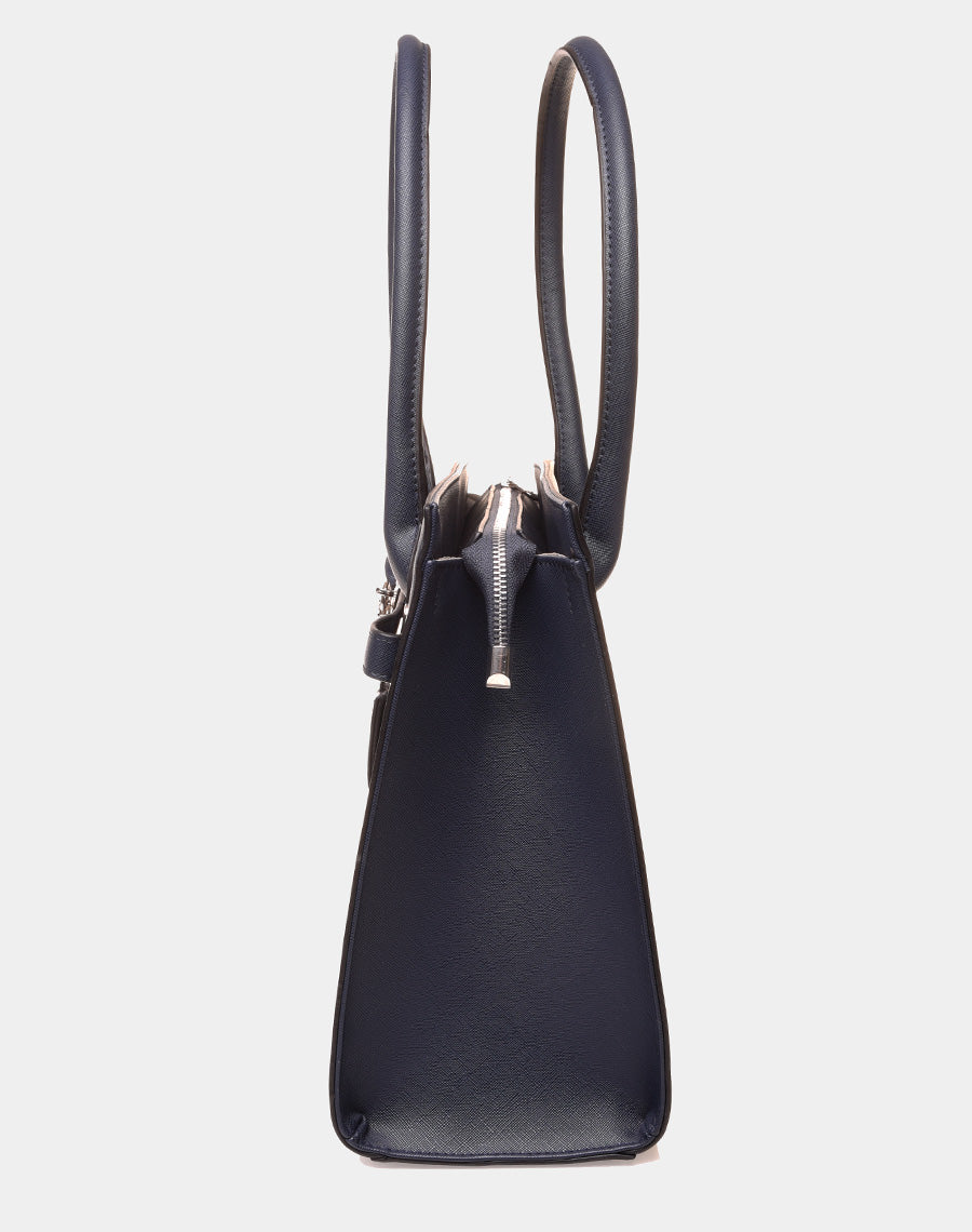 Sac à main type cabas élégant bleu