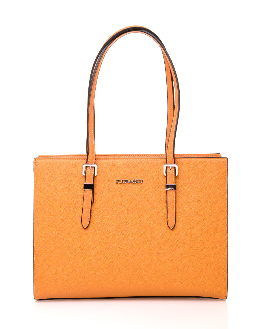 Sac à main type cabas moutarde