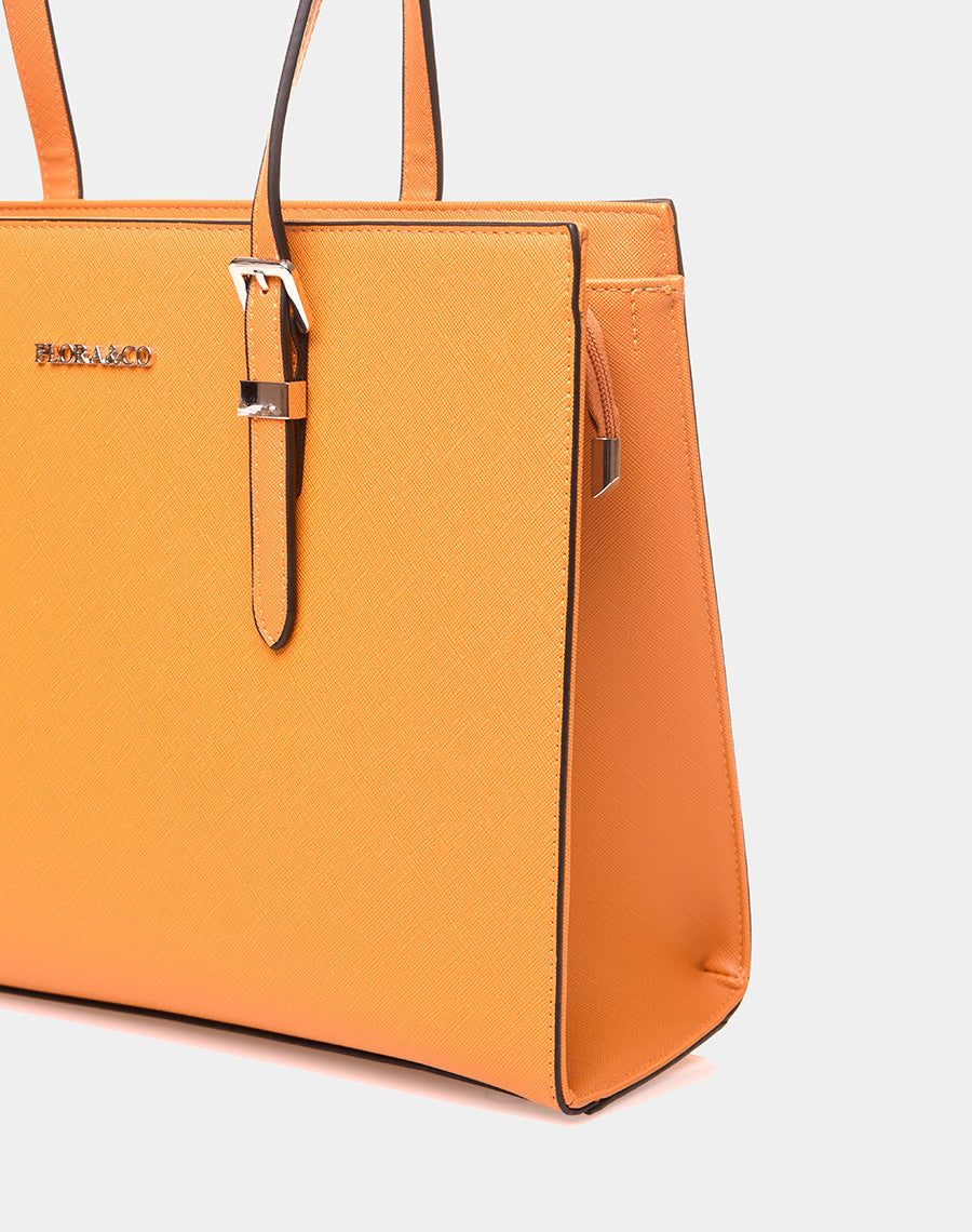 Sac à main type cabas moutarde